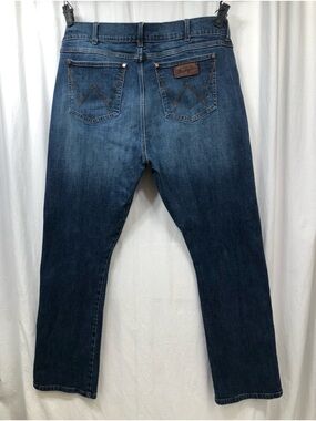 Wrangler Retro Slim Boot Jeans Mens 40x34 (Actual 40x32) Blue Western Cowboy